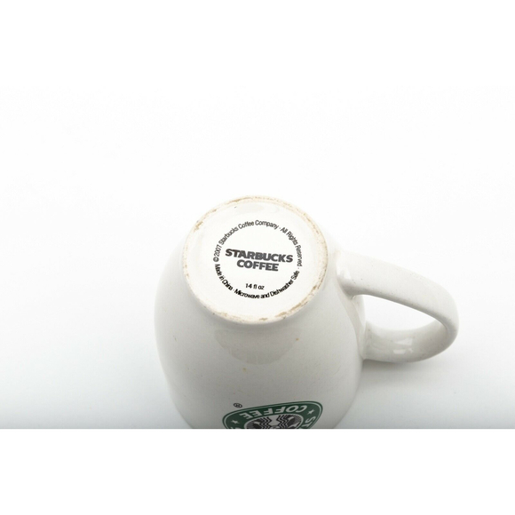 Starbucks 2007 Coffee Mug Green Siren Mermaid Retired Logo 14 oz White Classic - Picture 5 of 7